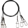 Поводки SAVAGE GEAR Black7 Trace 50cm 0.60mm 25kg Ball bearing Swivel/Neddle 54865